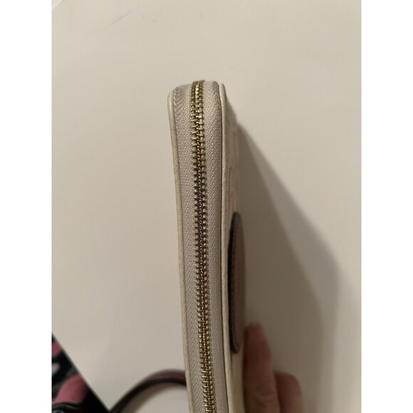 Coach Demsey Phone Wallet Light khaki/wine Multi Signature Jacquard And Leather - Picture 5 of 10